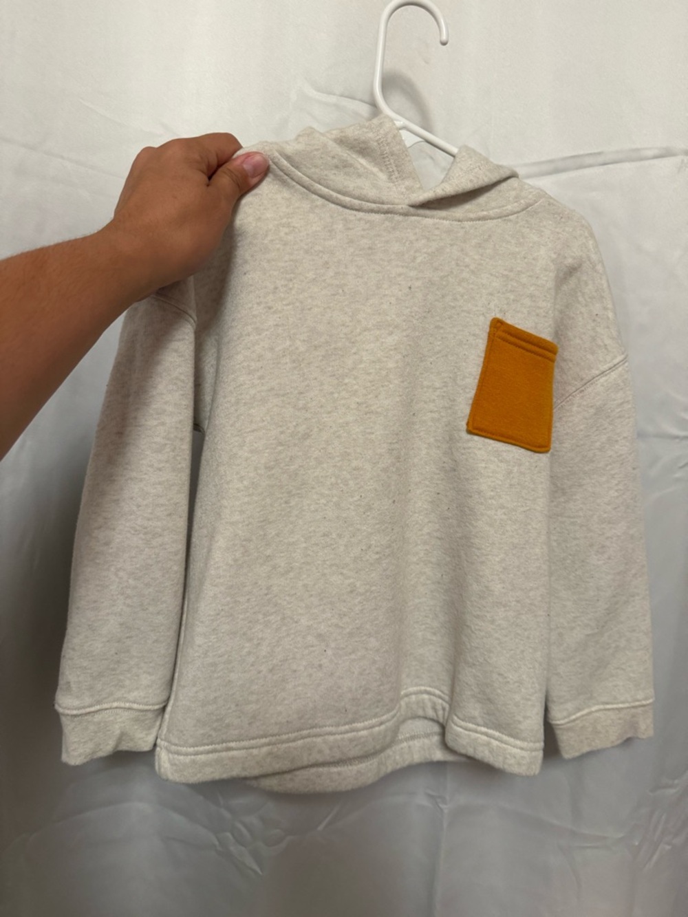 okie dokie Cream Pullover with Mustard Pocket Accent